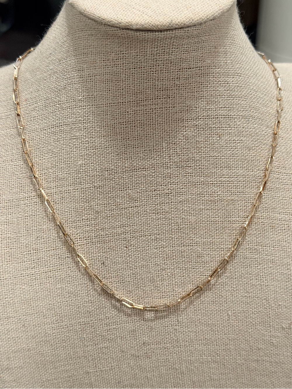 Delicate Gold Plated 925 Silver Paperclip Chain Necklace